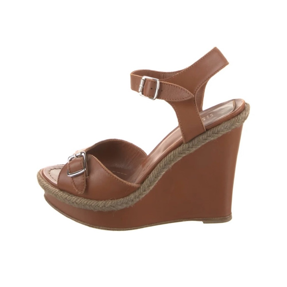 Barneys New York Wedge Leather Sandals - Made in Italy- Size 39 (US Size 8)